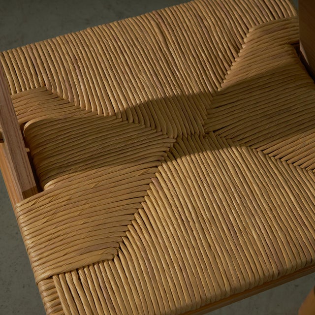 Italian Wooden and Wicker Chair, 1960s For Sale - Image 5 of 15