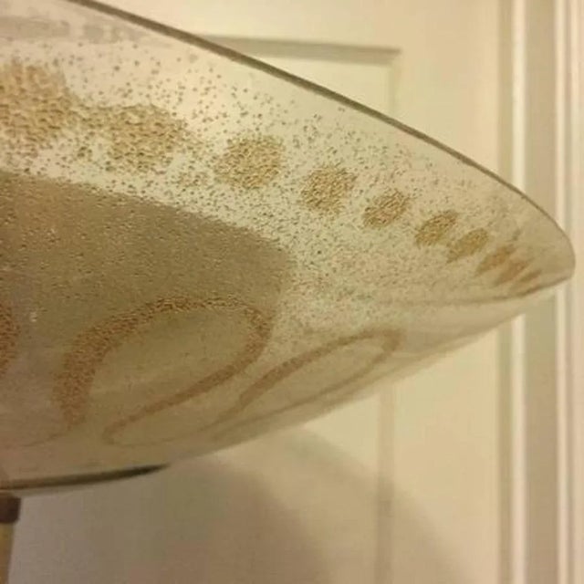 1960s 1960s Mid Century Gerald Thurston Atomic Floor Lamp With Gold Fleck Pebble Enameled Glass Shade by Carl Moser For Sale - Image 5 of 11
