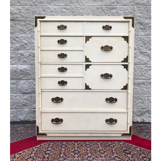 Vintage Faux Bamboo Thomasville Huntley Five Drawer Dresser Chairish