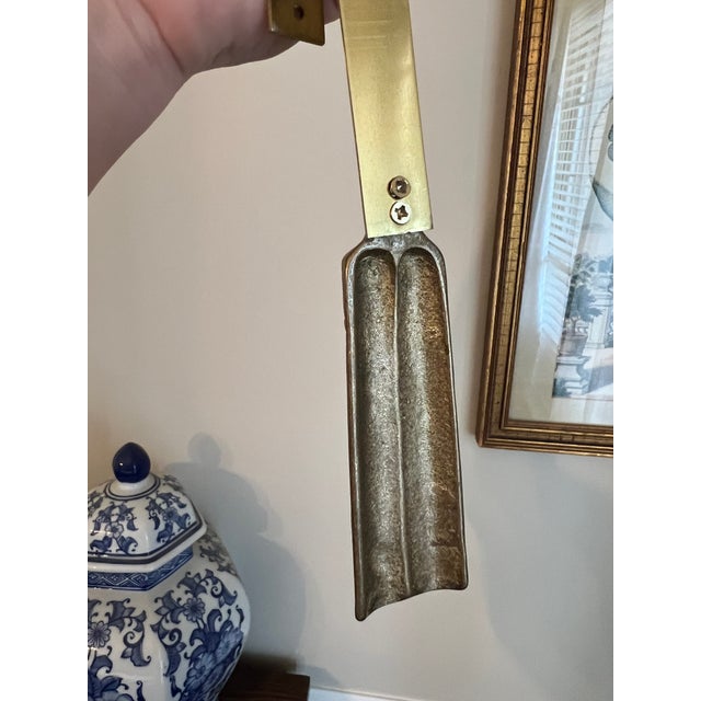 Shabby Chic Vintage Brass Bow & Tassel Picture Frame Decoration, 3pc Adjustable Wall Plate Hanger For Sale - Image 3 of 10