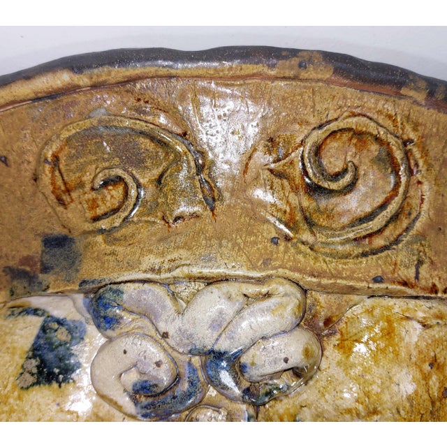 Contemporary George Gilbert Sculpture Ceramic Pottery Gothic Faces Large Accent Bowl For Sale - Image 17 of 17