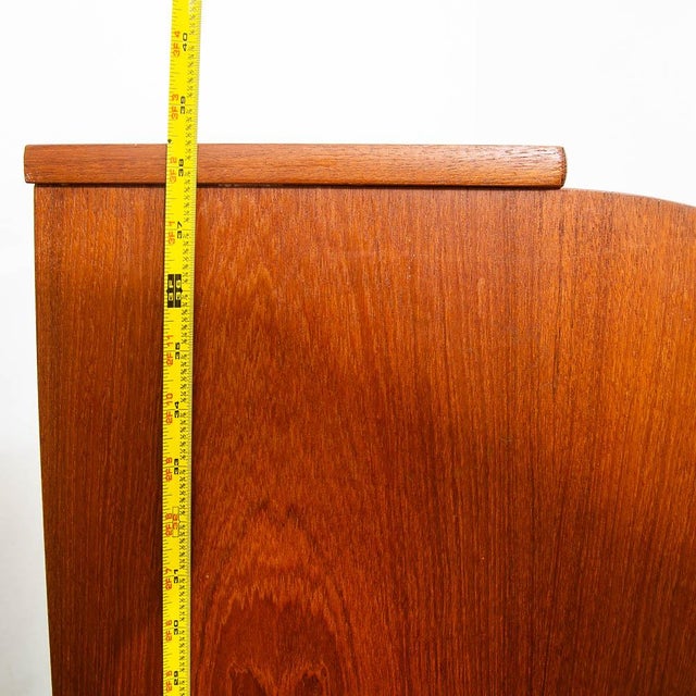 Mid Century Danish Modern Desk Rolltop Secretary Teak Wood Denmark Vintage Legs For Sale - Image 9 of 10