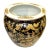Mid 20th Century Hand Painted Black and Gold Chinese Fishbowl Planter - 12" Wide For Sale