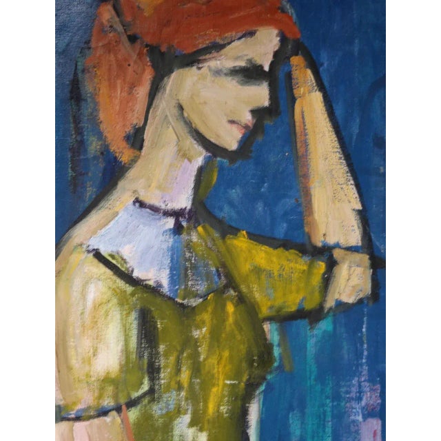 Marie Cofalka Portrait Oil Painting of a Red Headed Woman in Profile For Sale - Image 4 of 5