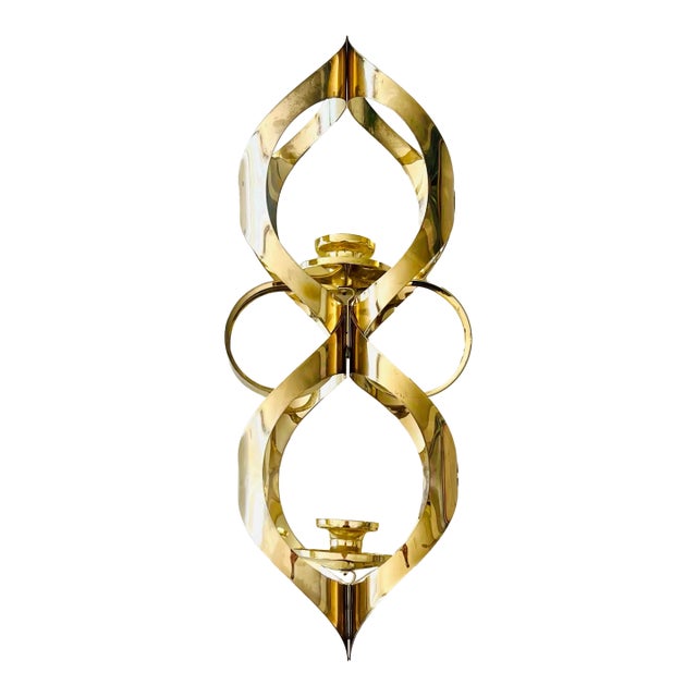 Vintage Mascot International Brass Sconce For Sale