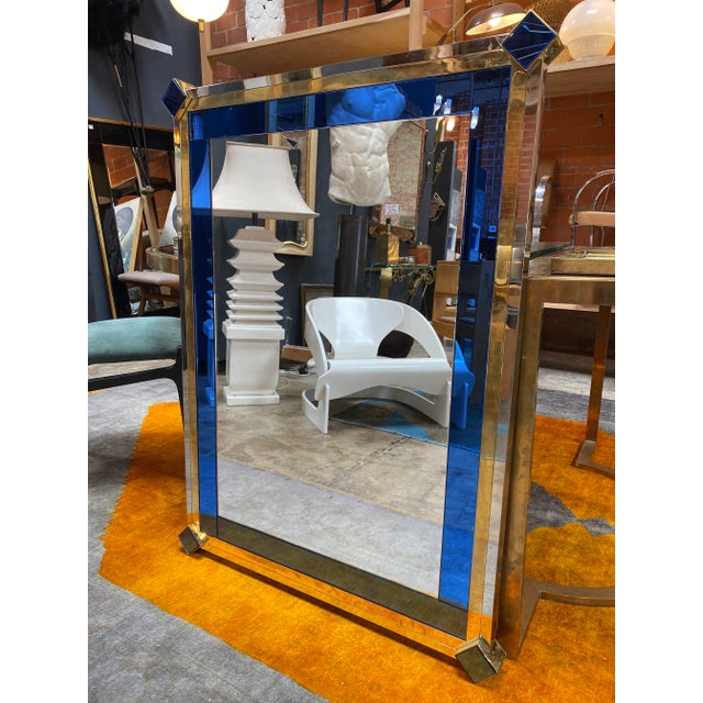Mid-Century Modern 1980s Italian Mid Century Modern Oversized Wall Mirror For Sale - Image 3 of 10