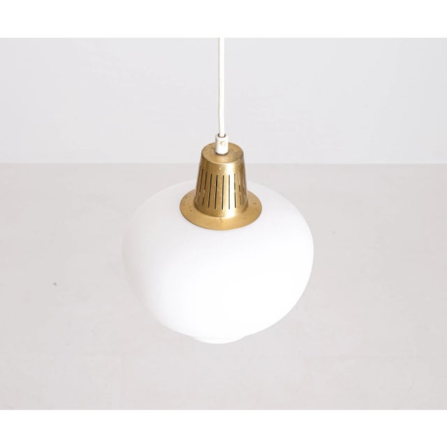 1950s Vintage Brass and Glass Ceiling Lamp by Hans Bergström, 1950s For Sale - Image 5 of 8