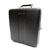 This is a vintage portable traveling bar kit housed in a textured black hard-shell case with silver-tone hardware and a...