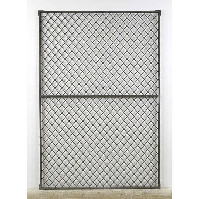 Dark Gray Reclaimed Industrial Steel Mesh Security Panel 47 X 69.125 In. For Sale - Image 8 of 12