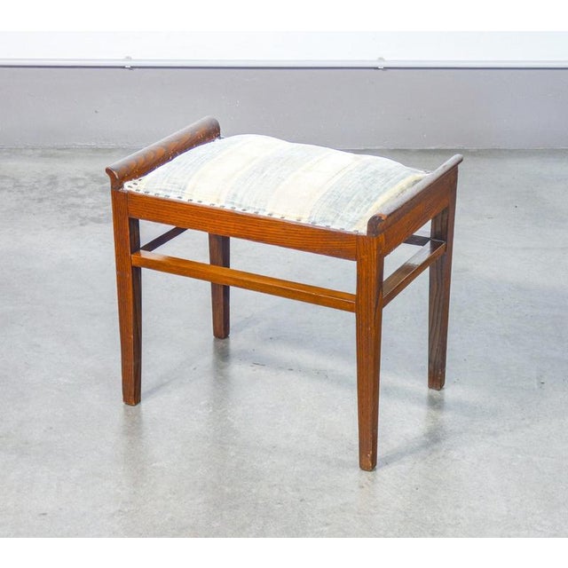 Italian Oak Wood Stool, 1940s For Sale - Image 12 of 14
