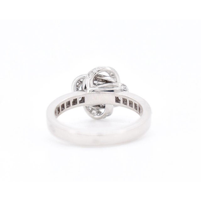 Metal Boucheron - Pivoine Collection - White Gold 18 Carats and Diamonds Ring, Size 6 For Sale - Image 7 of 8