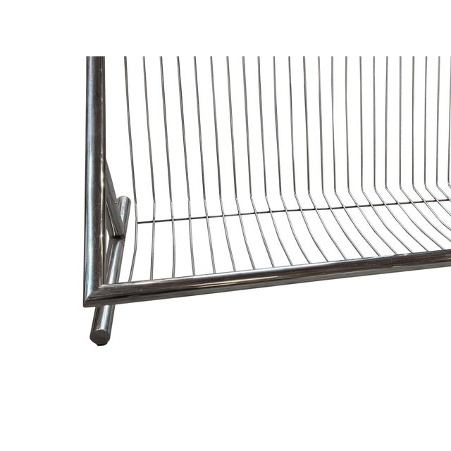 Mid Century Chrome Sofa by Italian Designer Plato Ginello, With Pollack Wool Plaid Fabric For Sale - Image 10 of 12