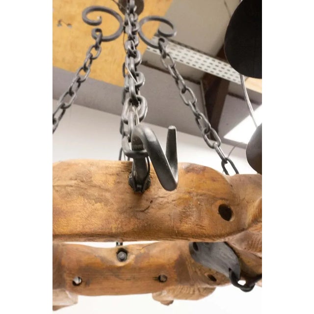 Mid-Century French Four Yokes Pendant Light For Sale - Image 10 of 16