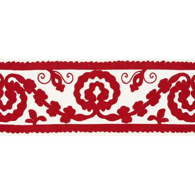 Contemporary Sample - Schumacher Ashbury Tape in Red For Sale - Image 3 of 3