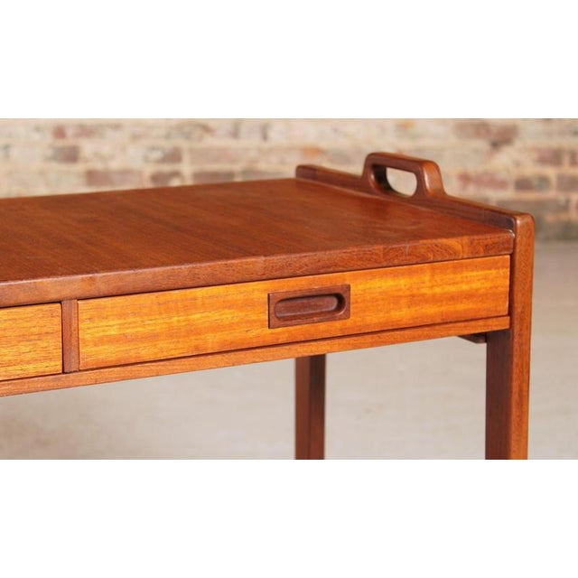 Brown Mid-Century Swedish Teak Side Table with 2 Drawers from Skaraborgs Möbelindustri, 1960s For Sale - Image 8 of 12