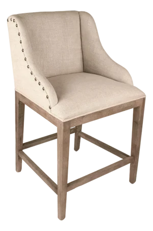 Connor Counter Stool - Natural Linen / Limed Grey Oak Frame