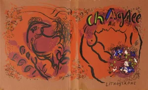Marc Chagall Stone Lithograph Book Cover/Print, Holiday Sale