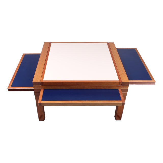 Modular Blue and White Square Hexa Coffee Table by Bernard Vuarnesson for Bellato, 1980s For Sale