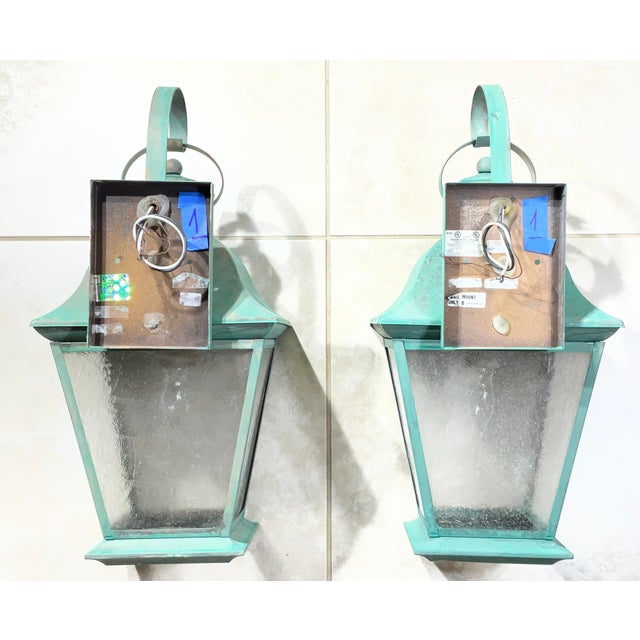 Pair of Vintage Solid Brass Wall Lanterns - Timeless Elegance for Your Home For Sale - Image 13 of 18