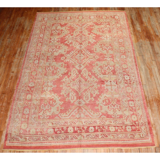 Early 20th Century Antique Zabihi Collection Turkish Oushak Rug - 6'10" x 10'3" For Sale In New York - Image 6 of 9