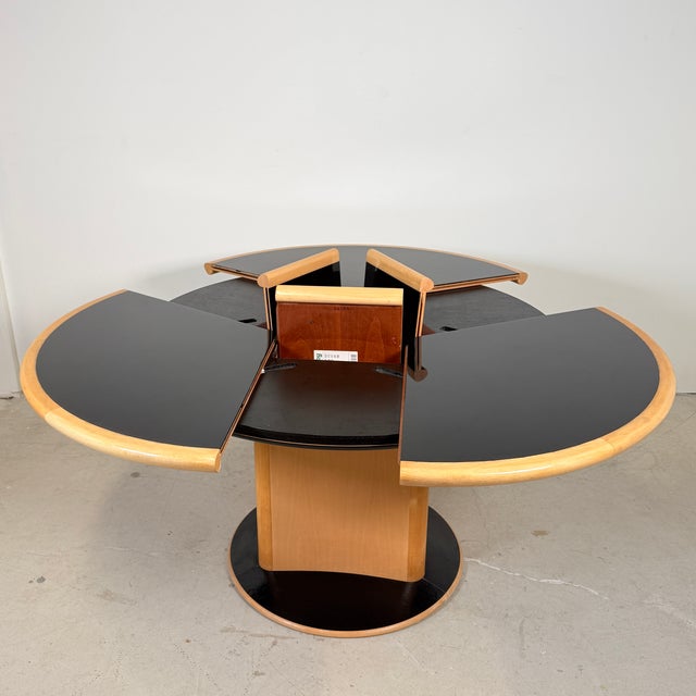 Japandi Postmodern DC06B Dining Table in Piano Black and Beech from Skovby, 1980s For Sale - Image 4 of 17