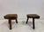 Pair of stools Rustic brutalist style Three legs Mid to late 20th Century France