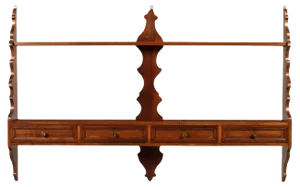 Mid-Century Tyrolean Hanging Plate Rack in Walnut