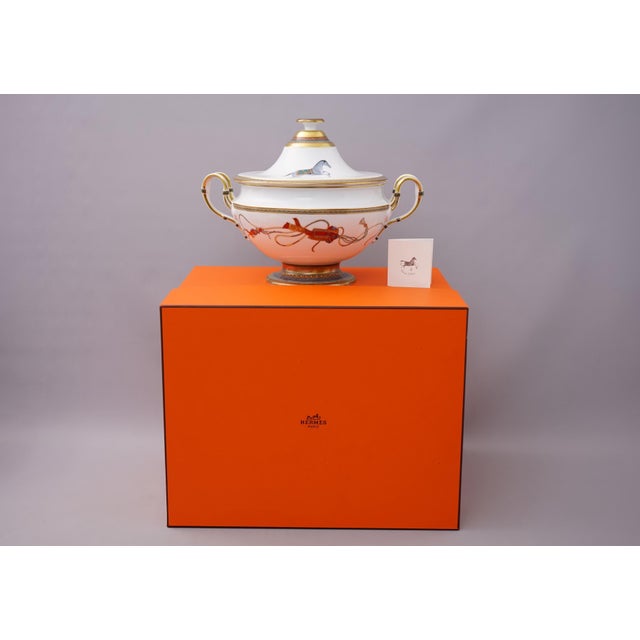 Modern Cheval Dorient Soup Bowl, Tureen, or Dish with Box from Hermes Paris, 2010s For Sale - Image 3 of 10