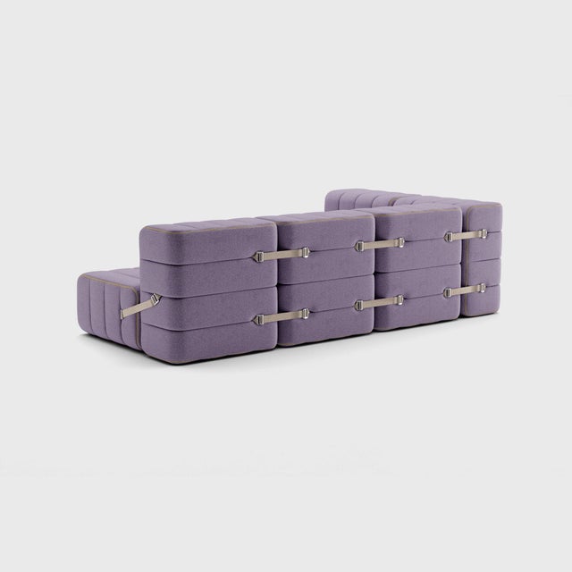 Contemporary Curt Modular Set - Flexible Small Corner Sofa - Dama - 0039 (Lilac) by Ambivalenz, Set of 9 For Sale - Image 3 of 5