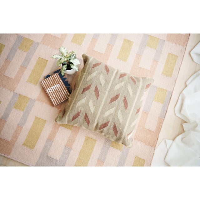 2020s Ero Multi Color Handloom Jute Cotton Blend Large Pillow Cover Only For Sale - Image 5 of 5