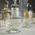 Contemporary Tuscan 2-Piece Set Handmade Etched Condiment Glass Footed Bowls, Small For Sale - Image 3 of 6