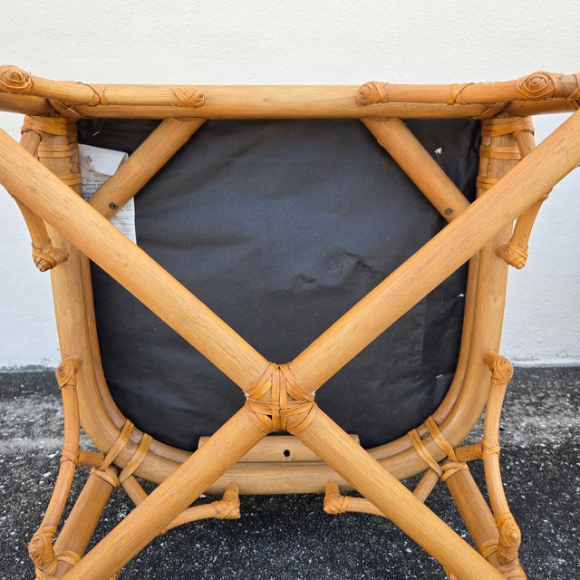 Late 20th Century Lexington Chinese Chippendale Faux Bamboo Rattan Dining Arm Chairs, Set of 4 For Sale - Image 14 of 15