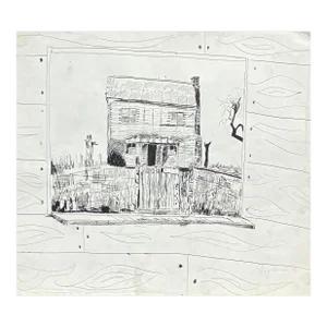 Richard Snyder Country House Ink Drawing
