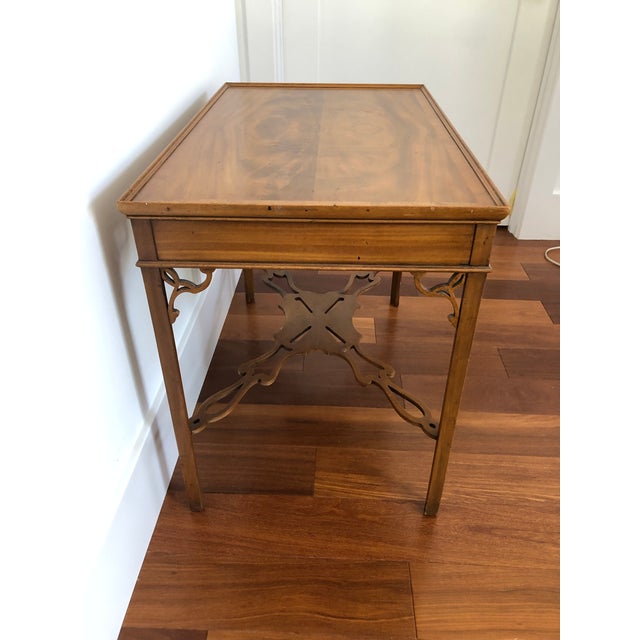 Chippendale 1980s Vintage Baker Furniture Mahogany Tea Table For Sale - Image 3 of 8