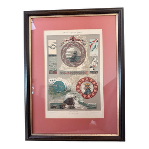 Marine Designs and Sketches by Professor C. Grethe – 19th-Century German Maritime Lithograph
