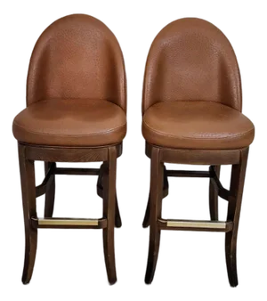 Gasser Leather Bar Stools Custom Made - A Pair