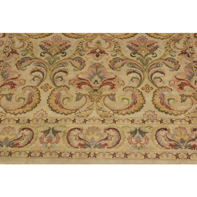 Shabby Chic 1990's Pak-Persian Taupe/Green Wool Rug - 4'0'' X 6'0'' For Sale - Image 4 of 9