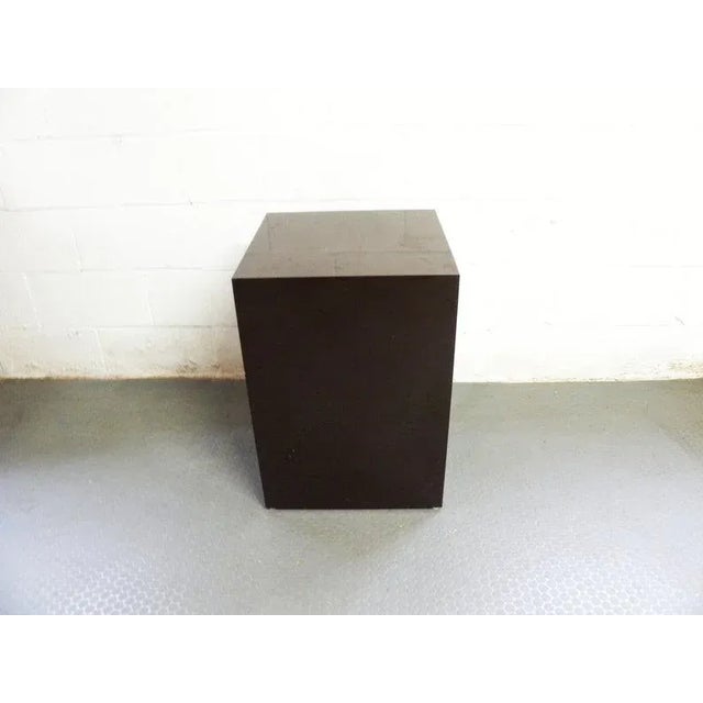 Mid Century Modern Vintage Cube Accent Table Dark Brown For Sale In New York - Image 6 of 6