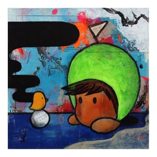 Hole in One - Original Contemporary Golf Figurative Mixed Media Painting on Canvas by Melanie Tiongson For Sale