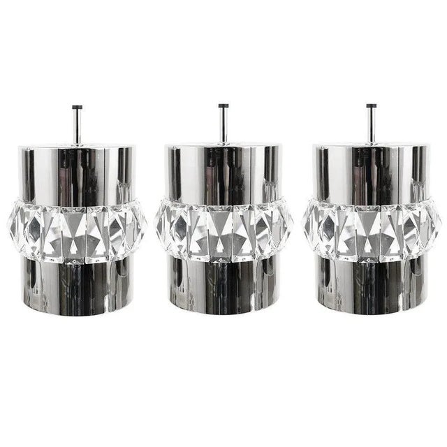 Nickel, Brass and Crystal Pendant Lamps from Bakalowits & Söhne, Austria, 1950s, Set of 3 For Sale - Image 11 of 11