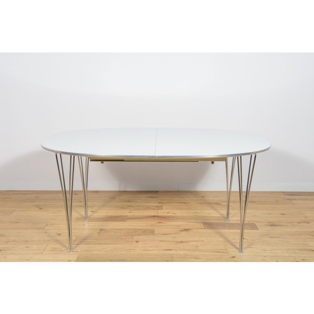 1960s Mid-Century Modern Extendable Ellipse B612 Dining Table by Piet Hein & Bruno Mathsson for Fritz Hansen, 1960s For Sale - Image 5 of 18