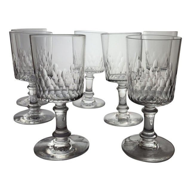 Champigny Richelieu Wine Glasses from Baccarat, 1920s, Set of 7 For Sale