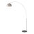 1960s 92-Inch Simple Half Dome Mid Century Floor Lamp - Modern Arc Lamp, Satin Nickel, Black Marble Base, Dimmable For Sale