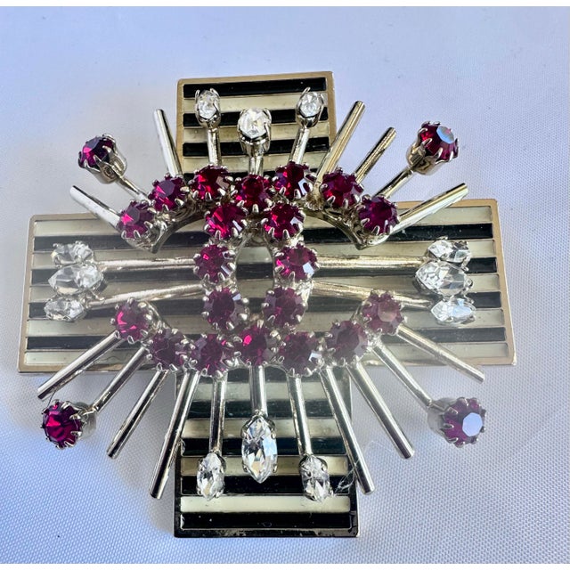 Red 2006 CHANEL Brooch Pendant Fall Maltese Cross CC Double C Logo Goossens Strass Crystal Enamel For Sale - Image 8 of 8
