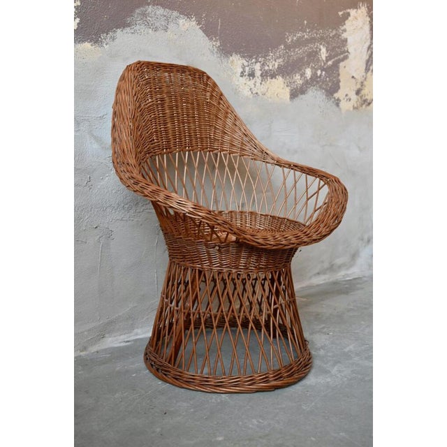 Wood Bohemian Rattan Children's Armchair For Sale - Image 7 of 13