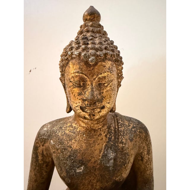Bronze Vintage Thai Bronze Buddha Statue For Sale - Image 8 of 12