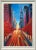 Painting of the Chrysler Building 42nd Street New York City Using Blue Reds Yellows Purples For Sale