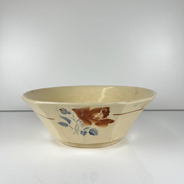 20th Century Salad Bowl with Floral Motif from Sarreguemines, 1920s For Sale - Image 10 of 10