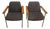 1960s-70s Norwegian Pair of Teak & Steel Arm Chairs For Sale