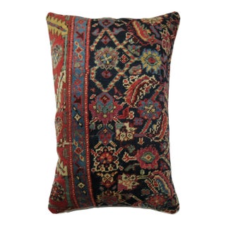 Traditiona; Navy Persian Mahal Rug Pillow For Sale